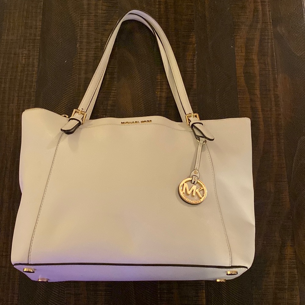 White Michael Kors Tote Shoulder Bag; like new